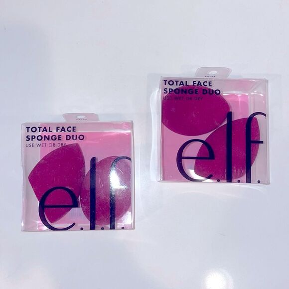 E.l.f. Total Face Sponge Duo Latex Free Face Beauty Blending Sponge - Picture 2 of 5